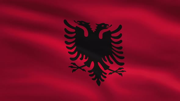 Albania Windy Flag Background 4K alt