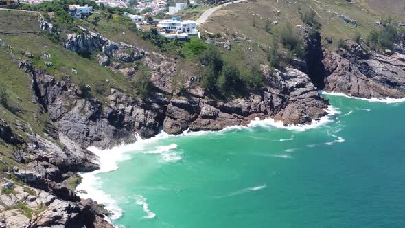 Sunset at coast city of Lakes Region tourism landmark of Rio de Janeiro Brazil. alt