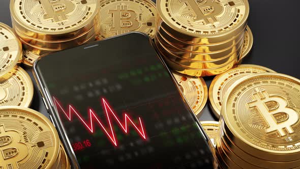 Phone Stock markets down trend on Bitcoin Crypto currency