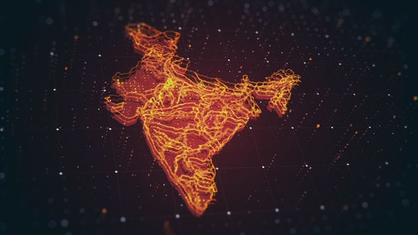 Red India Map Danger 4 K