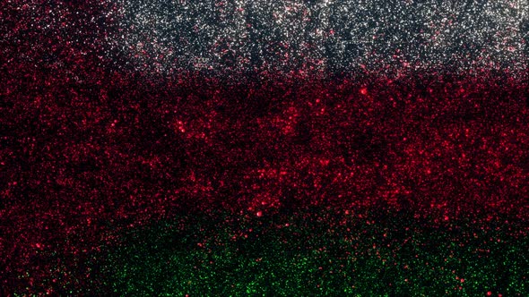 Oman Flag With Abstract Particles