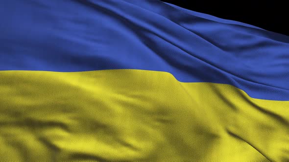 Seamless Ukraine Flag waving in wind detailed fabric texture. Ukraine Flag Waving (loopable)