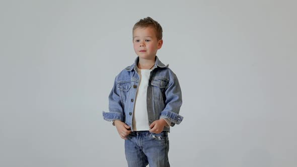 Cute Child Posing in the Photo Studio