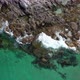 Top View on the Splashing Sea Waves on the rocky beach in Norway - VideoHive Item for Sale