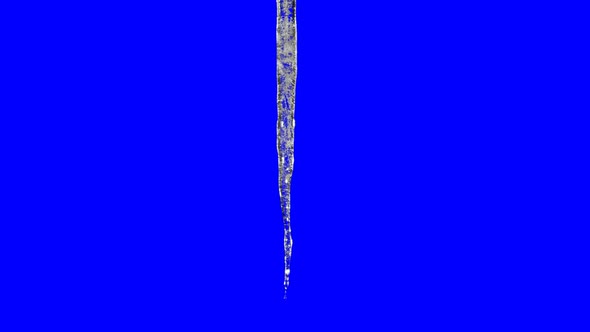 Full Cycle Of Icicle Melting. Time Lapse With Alpha Channel