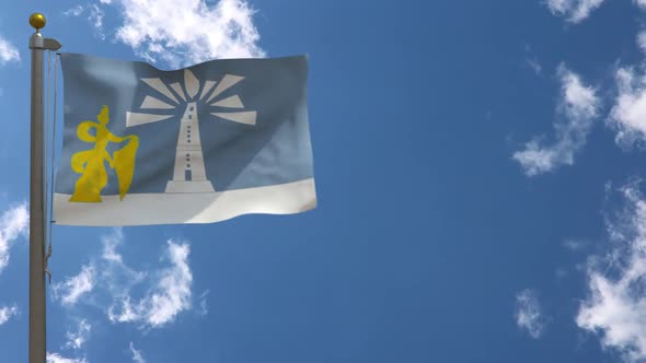 Alexandria Governorate Flag (Egypt) On Flagpole alt
