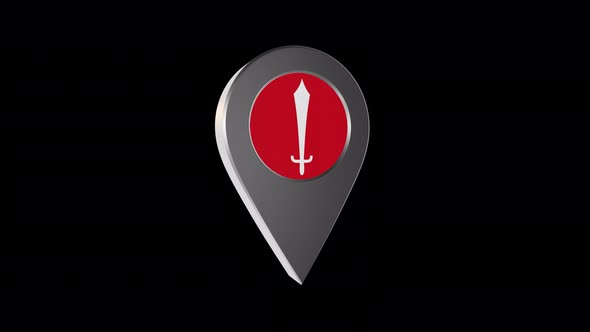 3d Animation Map Navigation Pointer With Flag Of Kathmandu (Nepal) With Alpha Channel - 4K alt