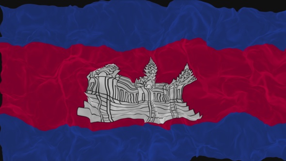 flag Cambodia turns into smoke. State weakening concept, alpha channel. alt