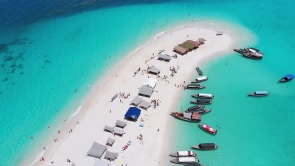 Aerial View of the Paradise Disappearing Island of Nakupenda in Zanzibar Africa alt