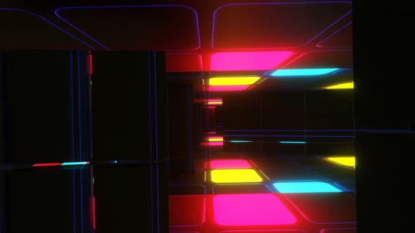 Vj Loop Background Abstract Flashing Neon Tunnel 02