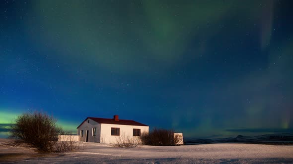 Northern Lights Over the Cottage alt