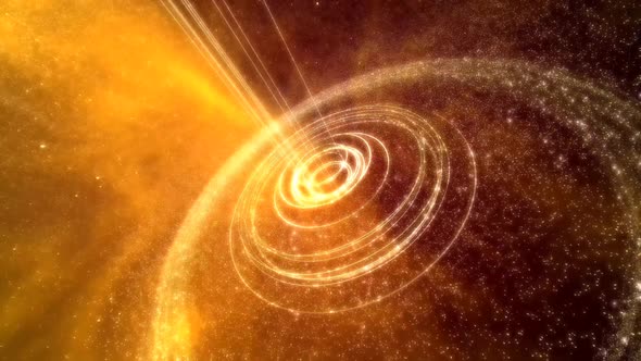Golden Galaxy Space Moving Loop Background alt