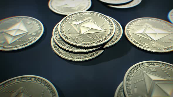 Ethereum Cryptocurrency Coins Rotating