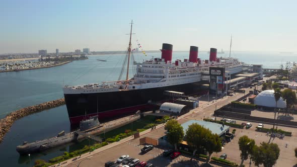 Beautiful View of RMS Queen Mary Ocean Liner in Long Beach Los Angeles alt