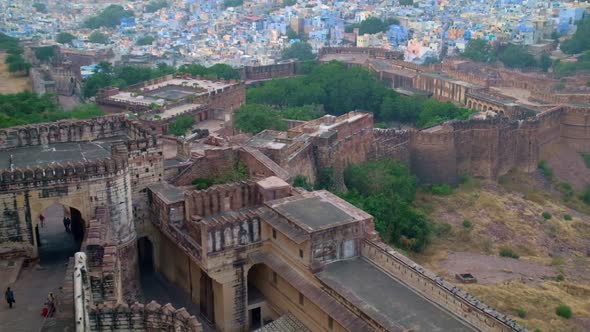 Houses and Roofs of Famous Jodhpur the Blue City Aerial View From Mehrangarh Fort Rajasthan India alt