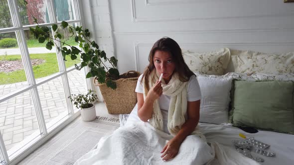 Sick Woman in Bed alt