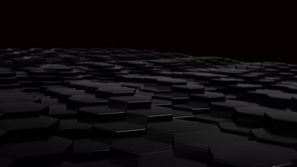 Hexagonal background footage 4K _Black and white