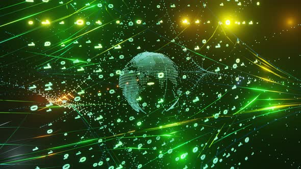 Big Data | Earth hologram | Digital line background alt