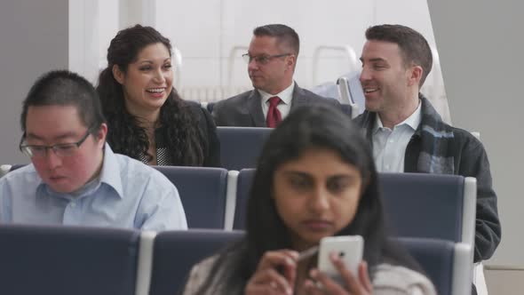 Business people waiting at airport