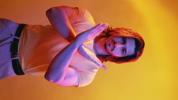 Stop Gesture Macho Man Bad Choice Wrong Way alt