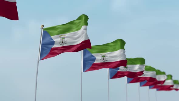 Equatorial Guinea  Row Of Flags  alt