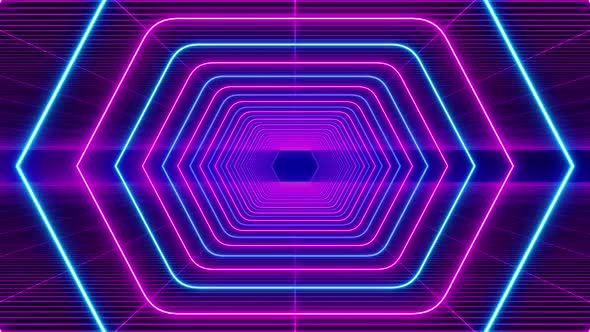 Abstract neon tunnel background