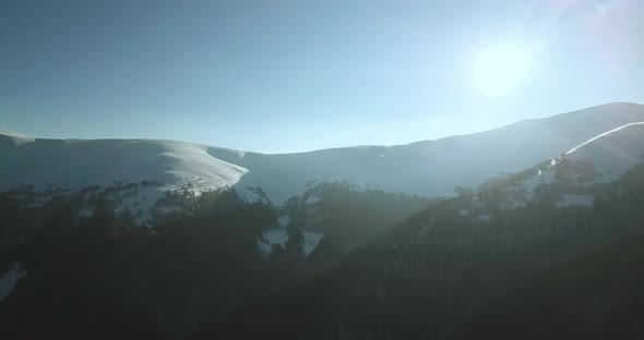 Aerial Shot of Majestic Sunrise in the Mountains alt
