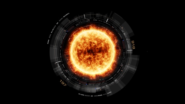 Futuristic Holographic Sun Corona Particles Head Up Display alt