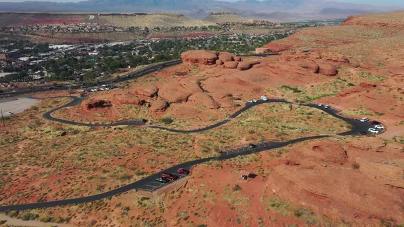 Aerial View Of  Red-rock Soil, Grand Staircase-Escalante National Monument, Utah - drone shot alt