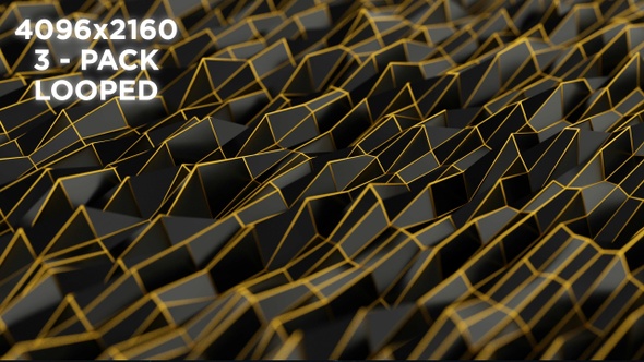 Gold And Black Abstract Background - 3 Pack alt