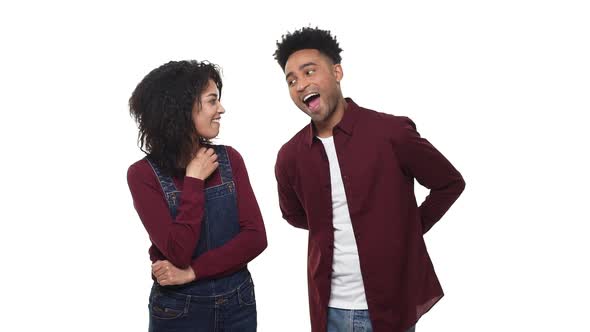 Man Giving a Rose To Woman for Apologize. Woman with Unhappy, Angry Wife Refuses Apology alt