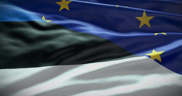Estonia and EU waving flag animation alt