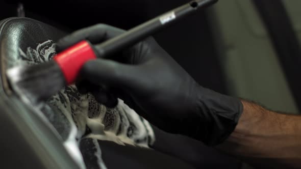 Washing Car Seat Cleaning Interior Dry Cleaning Brush Rubs Foam for Leather alt