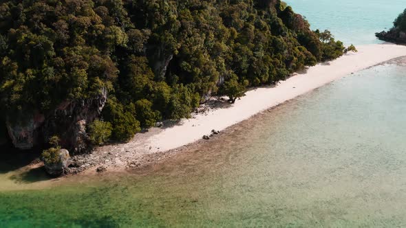 Aerial Footage of Koh Phak Bia Island in the Andaman Sea Between Phuket and Krabi Thailand alt