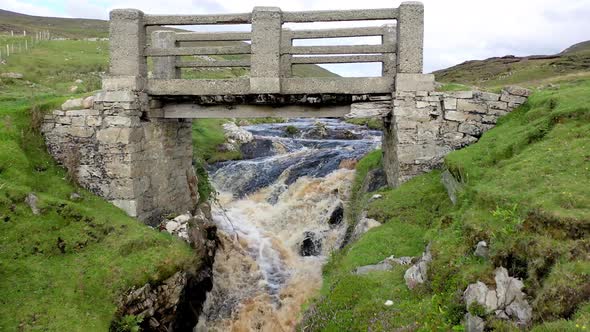 Waterfall at An Port Between Ardara and Glencolumbkille in County Donegal  Ireland alt