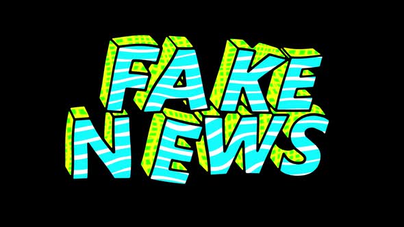 Extruded comic text fake news with alpha alt