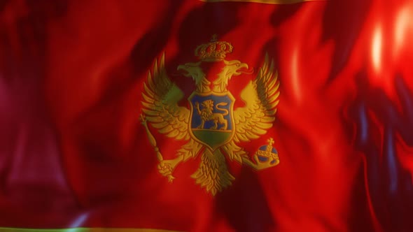 Montenegro Flag with Edge Bump