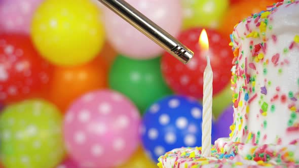 Cake with Burning Candle alt