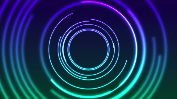 Colorful Neon Glowing Linear Circles