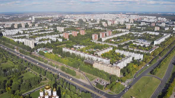 Aerial View. The City Is a Garden Designed During the Time of Socialism. Large Spaces and alt