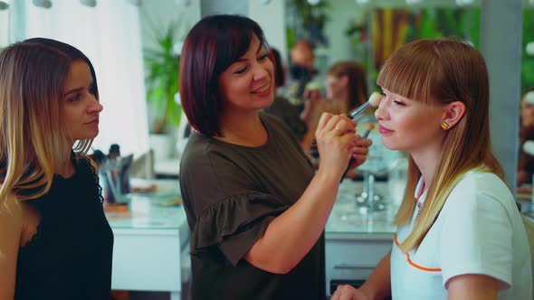 Make-up Artist Tells about Makeup for a Group of Girls alt