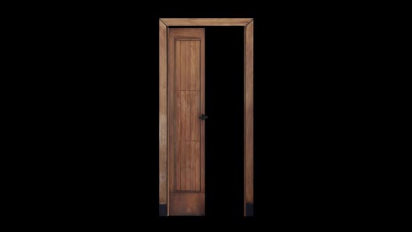 Wooden Door Opens