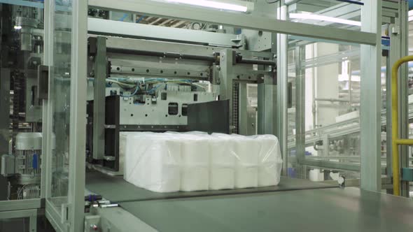 A Working Conveyor in a Paper Mill. Technology. Factory. Kyiv. Ukraine. alt