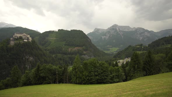 Hohenwerfen Castle, Werfen in Austria. Zoom in alt