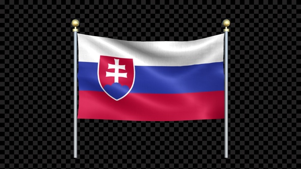 Slovakia Flag Waving In Double Pole Looped alt
