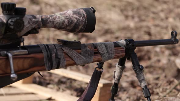 There is a Sniper Rifle Outside in the Shooting Range That is Ready for Use alt