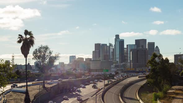 Downtown Los Angeles With Clouds Day alt