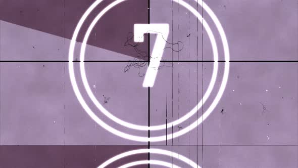 Retro Film Countdown Old Television Broll of Damaged Analog Film Counter From 10 To 0 alt