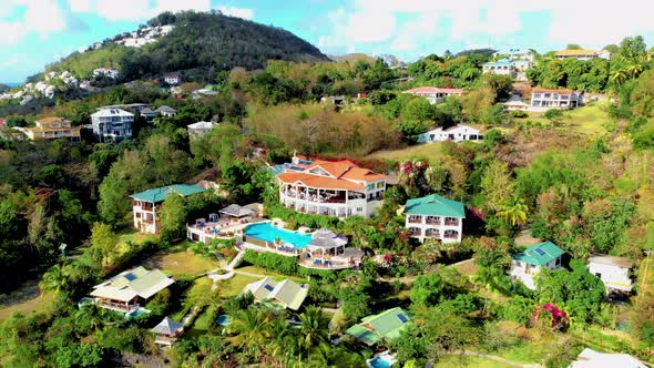 Saint Lucia Castries From Above with Luxury Hotels  St Lucia Tropical Island alt