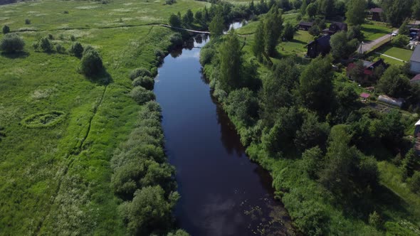 Evening Flight Over the River Among the Fields alt